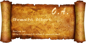 Ohnmacht Albert névjegykártya